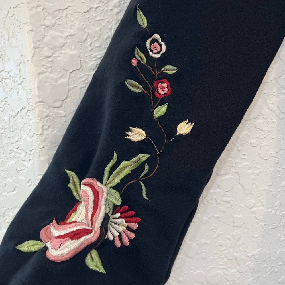 RXB Embroidered Boho Floral Raw Edge Cotton Jacket - Picture 4 of 11